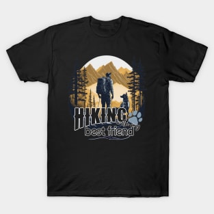 hiking mountains dog adventure best friend T-Shirt